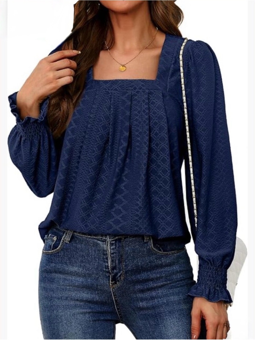 🌸Bohemian Traders Blue Embellished Relaxed Blouse🌸